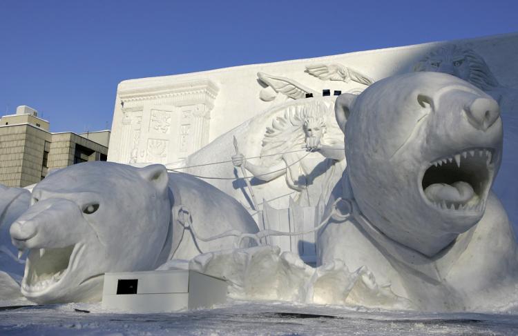 SAPPORO, JAPAN - A Narnia snow sculpture is displayed at Odori Koen during the 57th Sapporo Snow Festival February 12, 2006. The annual week-long festival features snow and ice sculptures from around the world. (Cameron Spencer/Getty Images)