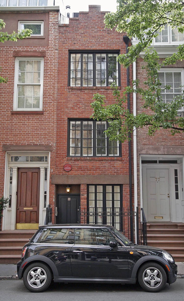 THE SKINNY: Not even as wide as a Mini Cooper, 57 1/2 Bedford St., in the West Village is New York's skinniest house. (Tim McDevitt/The Epoch Times)
