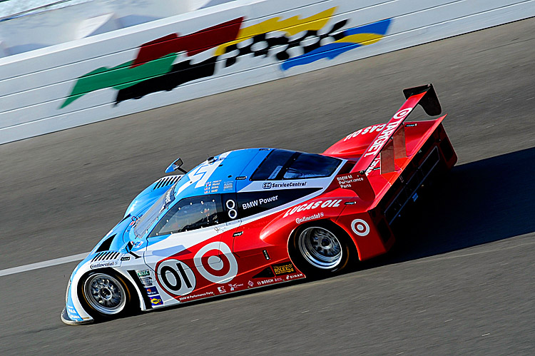 The #01 Telmex/Target-Ganassi Riley BMW of Scott Pruett, Memo Rojas, Graham Rahal and Joey Hand leads the Rolex 24 at Daytona with five hours to go. (John Harrelson/Getty Images