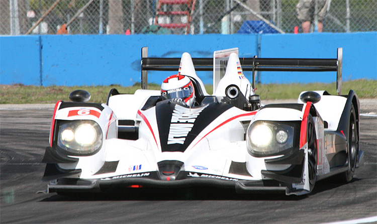 Klaus Graf in the #6 Muscle Milk Pickett Racing HPD-03a (here at Sebring) was quickest in the very wet Long Beach practice session. (James Fish/The Epoch Times)