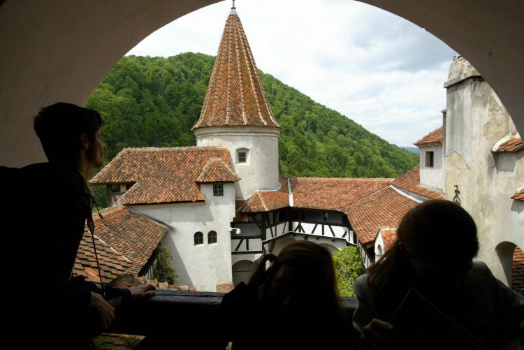 Tourists poking around the dark corners of the not-so-scary Bran Castle, known as 'Dracula's Castle', less than 200km from Bucharest, Romania. (Daniel Mihailescu/Getty Images)