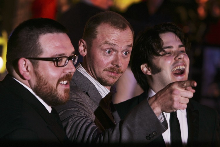 Actors Nick Frost, Simon Pegg and director Edgar Wright attend the premiere of 