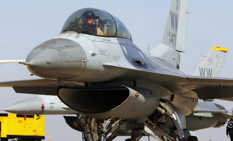 A Lockheed Martin F-16 Fighting Falcon is shown in a file photo in an air show in Bangalore, India. Lockheed Martin, the nation's No. 1 defense contractor, was subject to a cyber-attack last week. No data was breached, the company claimed. (Dibyangshu Sarkar/AFP/Getty Images)