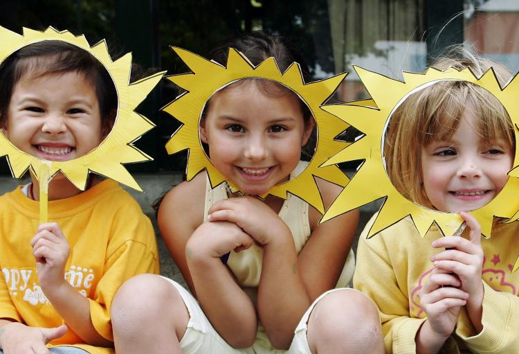A school promotion of solar energy in Australia. Green expo organiser Anthony Doran says Australians are now interested in being green. (Gaye Gerard/Getty Images)
