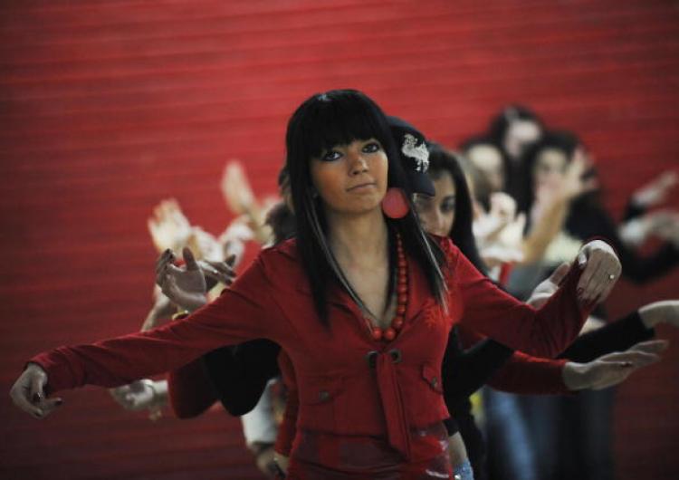 Part of the pre-selection stage of 'Miss Piranda' beauty and belly-dance contest in Bucharest, 28 January 2008. 'Miss Piranda' has become a popular contest especially among gypsy people, promoting their traditional and modern music. (Daniel Mihailescu/AFP/Getty Images)