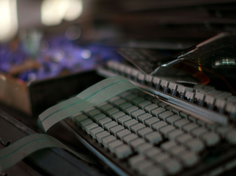 Old computers and electronic parts collect in piles at E-Parisara, an electronic waste recycling factory in Dobbspet, India. (Uriel Sinai/Getty Images)