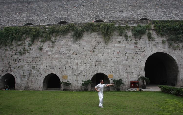 A man practicing the ancient Chinese art of kung fu. (China Photos/Getty Images)