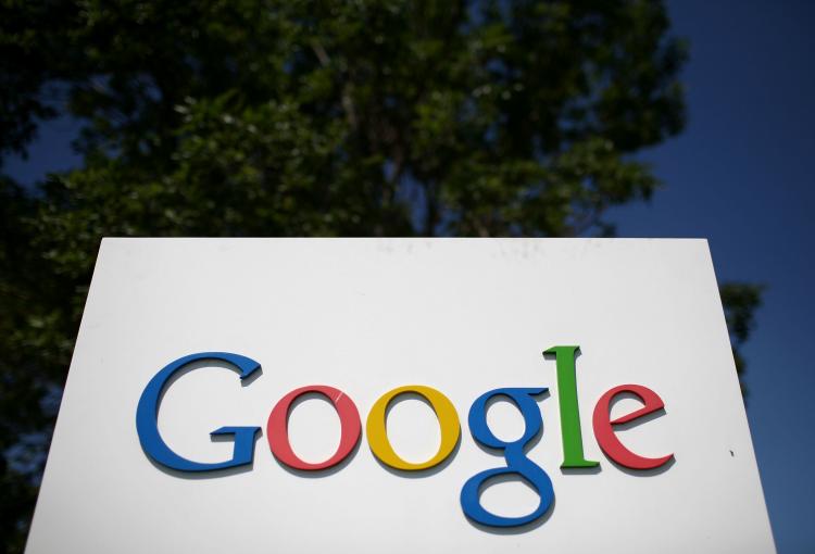 A sign is displayed outside of the Google headquarters in Mountain View, California. (Justin Sullivan/Getty Images)