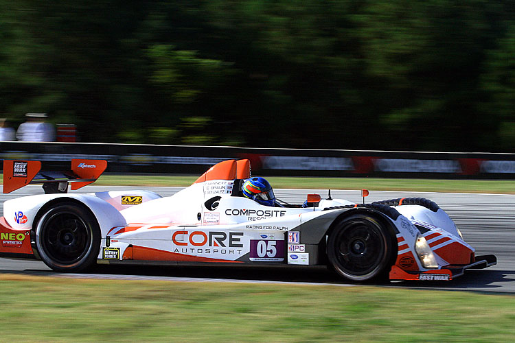 Colin Braun drives the #5 Core Autosport Oreca in practice for Petit Le Mans at Road Atlanta, Oct 19, 2012. (James Fish/The Epoch Times)