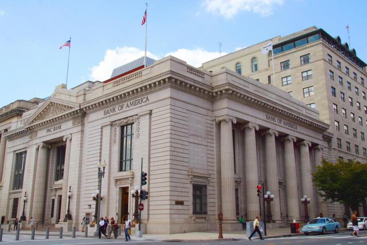 The Bank of America and PNC bank building in Washington,DC. (KAREN BLEIER/AFP/Getty Images)