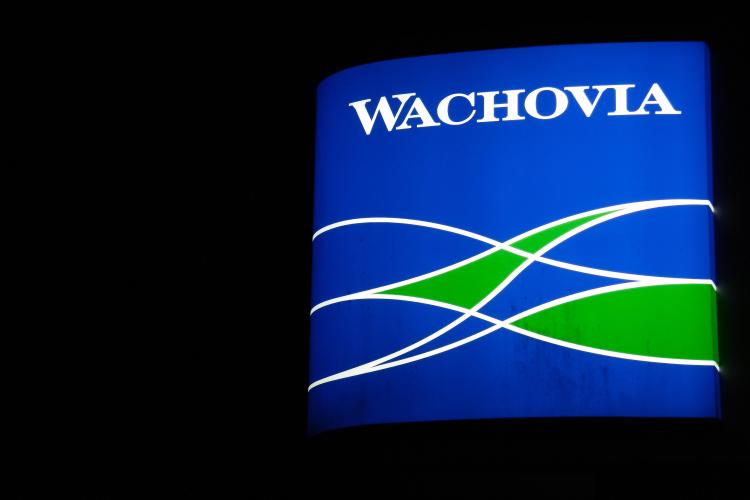 A Wachovia branch is seen in Manassas, Virginia. (KAREN BLEIER/AFP/Getty Images)