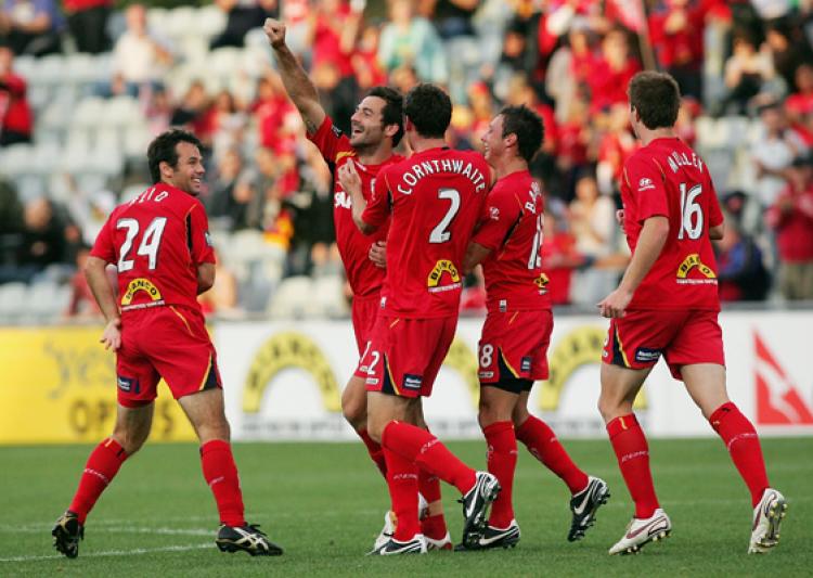 South Australiaâ��s Adelaide United FC last weekend during the match against New Zealandâ��s Wellington Pheonix FC in A-Leagues Round 14. (James Knowler/Getty Images)