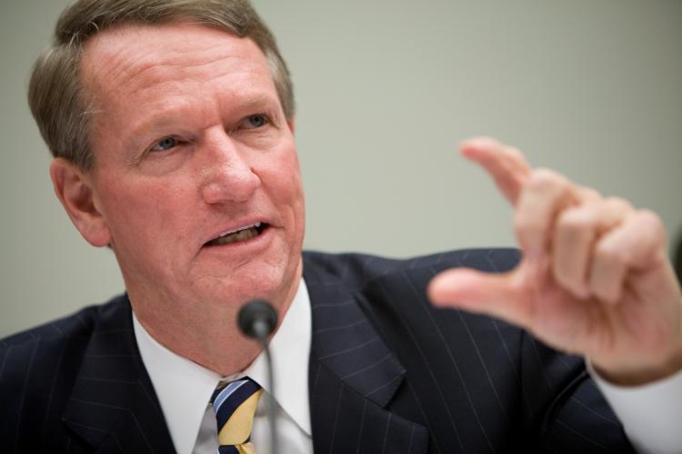 G. Richard Wagoner Jr., chairman and CEO of General Motors, testifies at a hearing on the U.S. auto industry on Capitol Hill on December 5, 2008 in Washington, DC.  (Brendan Hoffman/Getty Images)