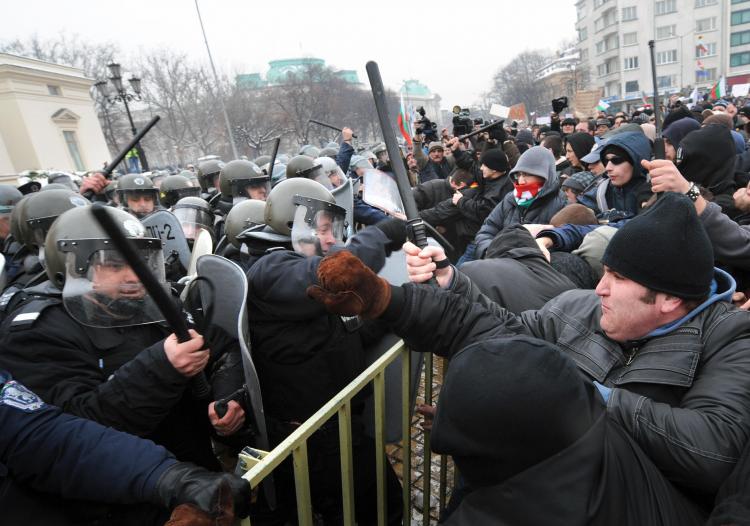 Recent anti-government protests in Bulgaria saw the police send out armed guards in response. (Dimitar Dilkoff/AFP/Getty Images)