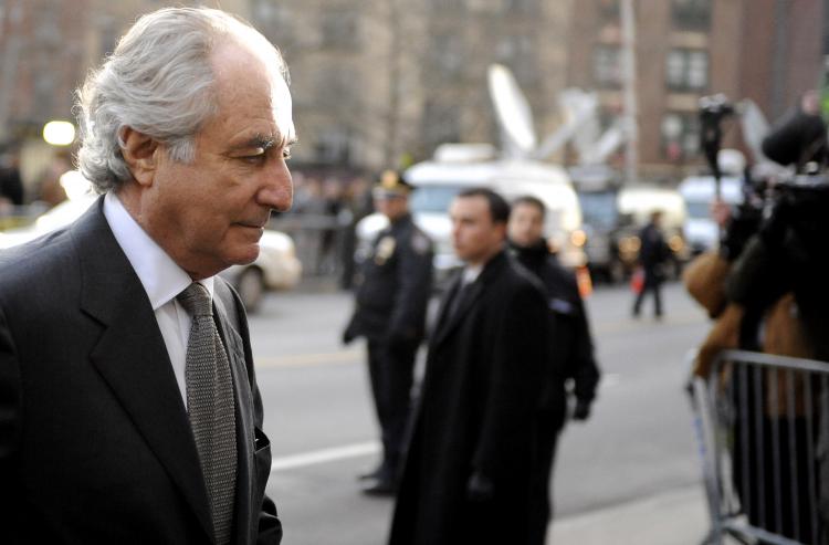 FRAUDSTER: In this file photo dated March 2009, Bernard Madoff is seen at a federal court in Manhattan in New York City.  (Stephen Chernin/Getty Images)