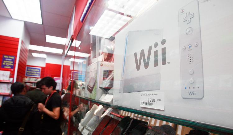A Wii is seen with other video games for sale in a CeX store April 17, 2009 in New York City. (Mario Tama/Getty Images)