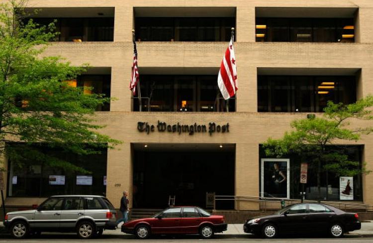 The Washington Post building in Washington, DC. On Monday the Washington Post reported that the world of top-secret intelligence in America has become 'large,' 'unwieldy,' and 'secretive.' (Alex Wong/Getty Images)