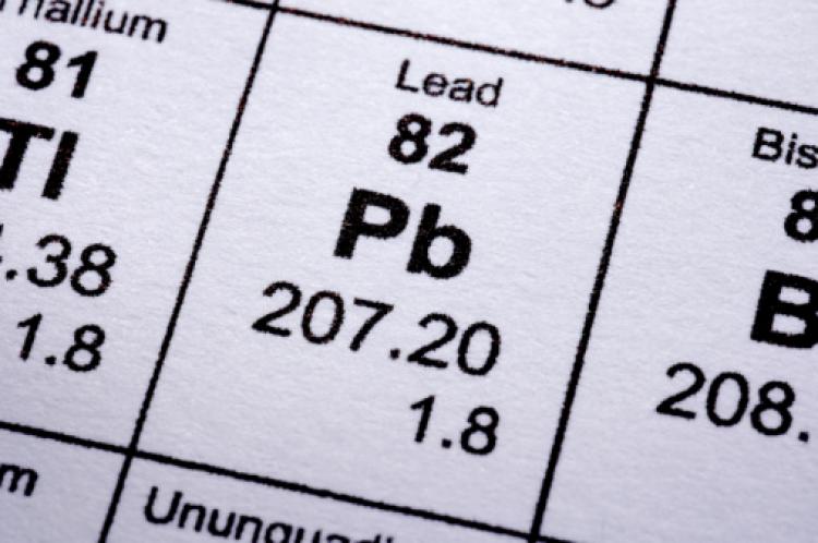 The heavy metal lead's position in the periodic table. (Photos.com)