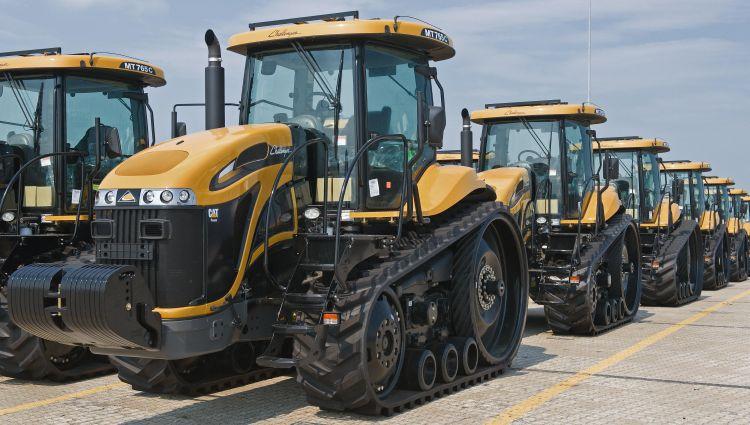 FOR EXPORT: Rows of the Caterpillar Challenger MT765C farm tractors, ideally suited to row-crop work, sit on on the docks of the Port of Baltimore's Dundalk Terminal on Aug. 27, 2009, waiting to be loaded for export by ship, in Baltimore, Md. (Paul J. Richards/AFP/Getty Images) FOR EXPORT: Rows of the Caterpillar Challenger MT765C farm tractors, ideally suited to row-crop work, sit on on the docks of the Port of Baltimore's Dundalk Terminal on Aug. 27, 2009, waiting to be loaded for export by ship, in Baltimore, Md. (Paul J. Richards/AFP/Getty Images)