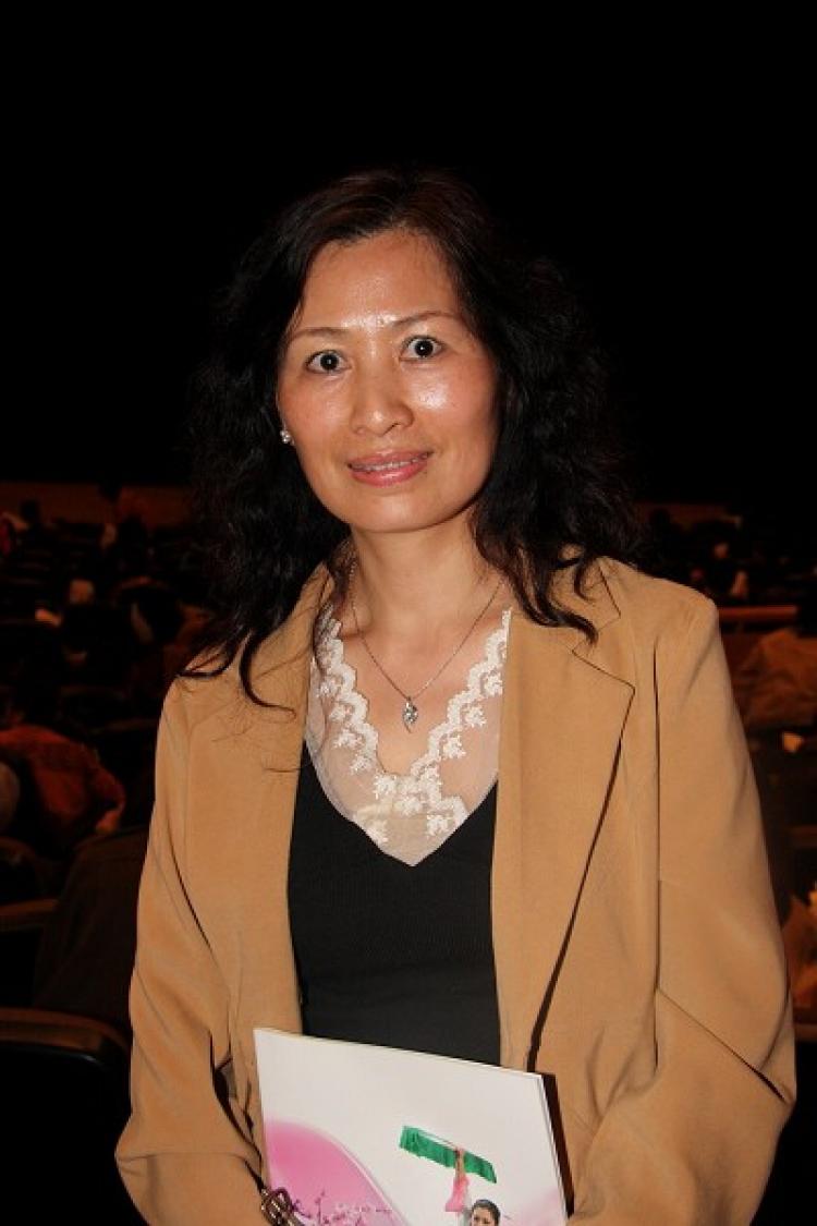 Ms. Liang, owner of a famous garden restaurant in Hsinchu. (Li Yuan/The Epoch Times)