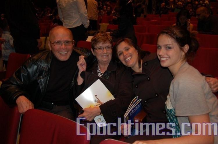 L to R: Mr. Cheng, Mrs. Cheng, Mrs. Germain, and Emma Germain, at the Shen Yun Performing Arts show on Tuesday (NTDTV)