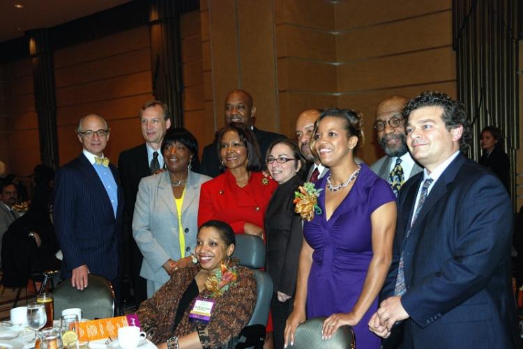 Philadelphia Museum of Art's Cheryl McClenney-Brooker (front seated), wins honor of Share the Heritage Award. Philadelphia City councilwoman Brown (third from left in foreground), Philadelphia Multicultural Affairs Congress's executive director Tanya E. H (Lily Sun)