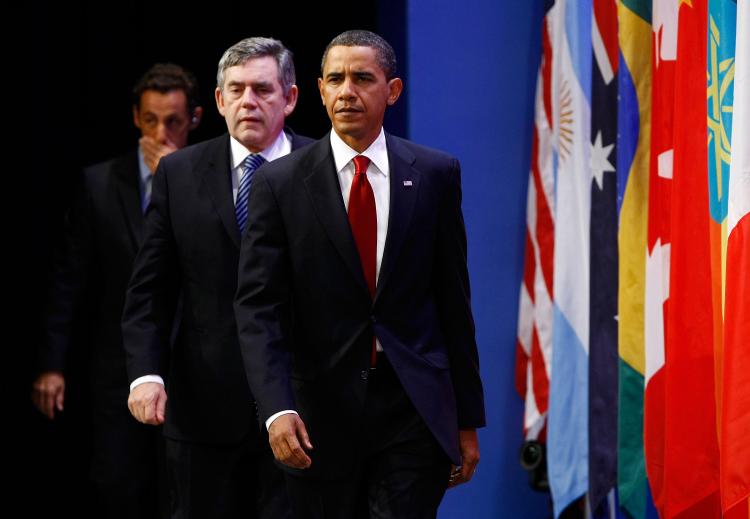 President Obama, and other world leaders at the G-20 summit on Sept 2009, in Pittsburgh. Obama urged leaders of the world in a letter, released on Friday, to work together in taking aggressive actions to repair the worldwide economic financial crisis. (Win McNamee/Getty Images)