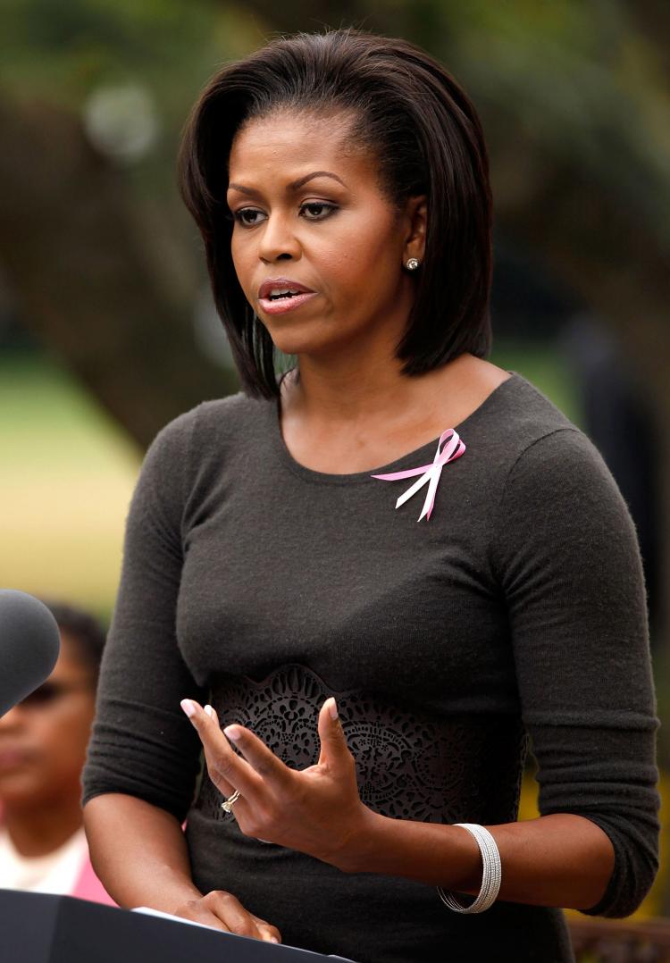 U.S. first lady Michelle Obama speaks during a breast cancer awareness event at the White House in 2009. A new study adds a Canadian perspective to growing international evidence that hormone replacement therapy is linked to increased breast cancer risk. (Chip Somodevilla/Getty Images)