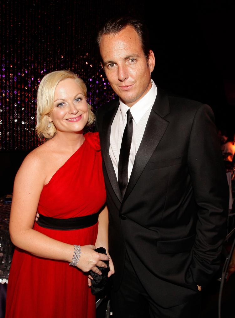 Actress Amy Poehler (L) and husband actor Will Arnett had their second son last Friday. (Christopher Polk/Getty Images for NBC Universal)