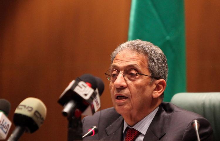 Secretary General of the Arab League Amr Mussa. The League has given support to a resumption of peace talks between Israel and Palestine. (Mahmud Turkia/AFP/Getty Images)