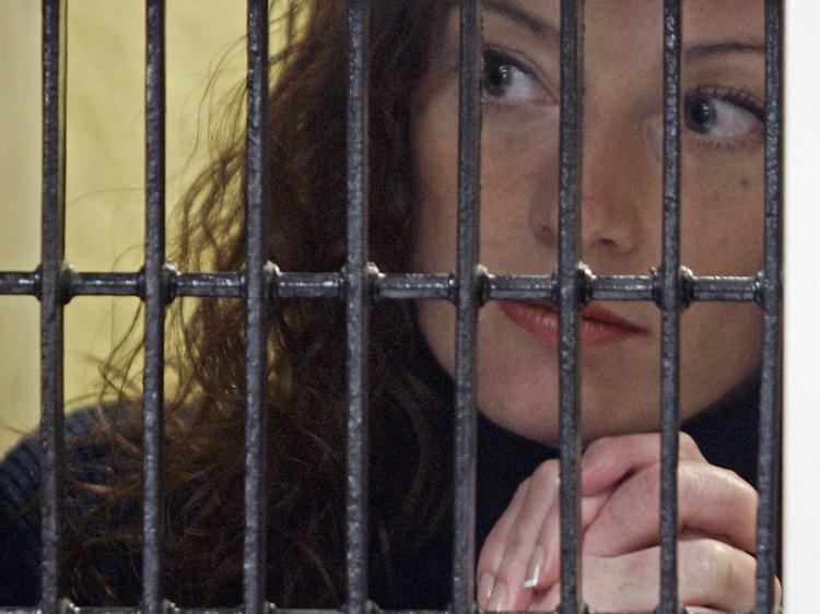 HOPING FOR HELP: French national Florence Cassez pictured, while listening to her lawyer in prison in Mexico City.
