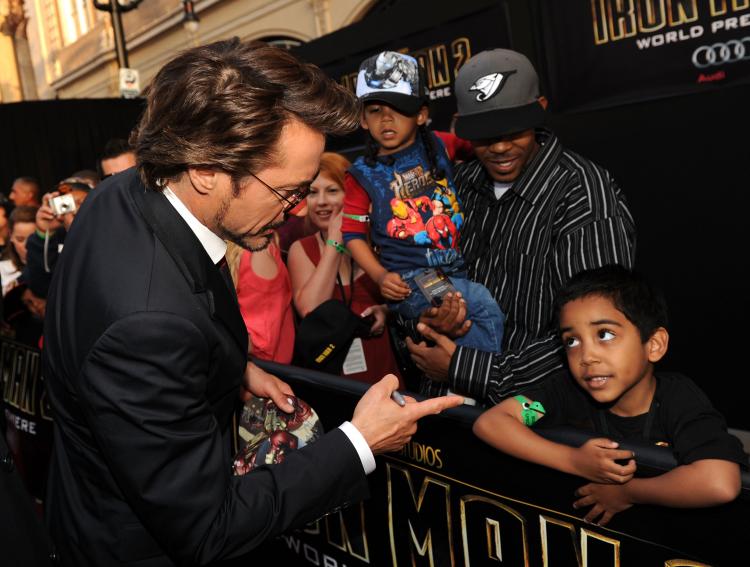 Robert Downey Jr. arrives at the world premiere of 'Iron Man 2' held at El Capitan Theatre on April 26 in Hollywood. (Kevin Winter/Getty Images)