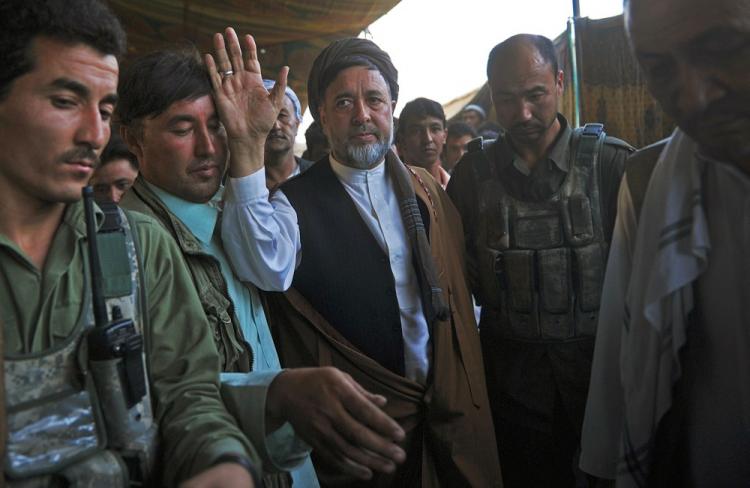 Afghan parliamentary candidate Mohammad Mohaqiq waves at an election campaign event with Shia Muslim Hazara Afghans in Kabul on September 13, 2010. (Massoud Hossaini/AFP/Getty Images) Afghan parliamentary candidate Mohammad Mohaqiq waves at an election campaign event with Shia Muslim Hazara Afghans in Kabul on September 13, 2010. (Massoud Hossaini/AFP/Getty Images)