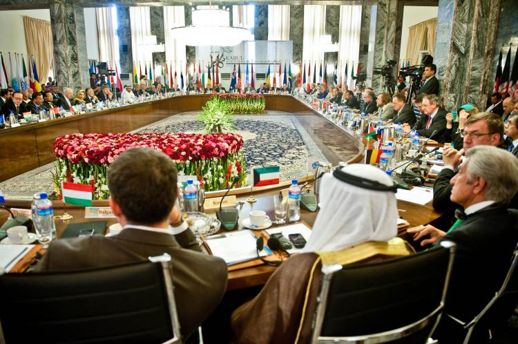 Foreign ministers and delegates from 70 countries attend the International Conference on Afghanistan in Kabul, Afghanistan on July 20.  (Majid Saeedi/Getty Images)