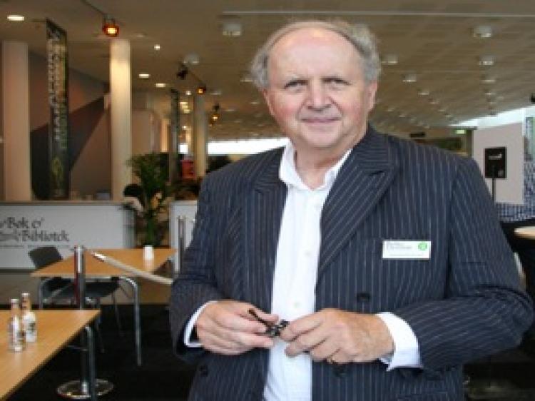 Author Alexander McCall Smith attends the Book and Library Fair in Gothenburg, Sweden. (Epoch Times Staff)