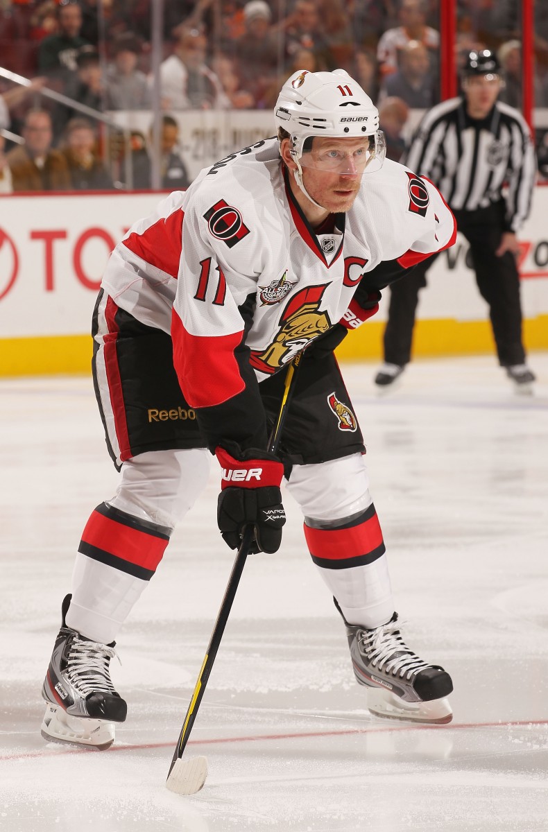 Daniel Alfredsson made sure he picked all the Swedes and Ottawa Senators in Thursday night's NHL All-Star Draft. (Nick Laham/Getty Images)