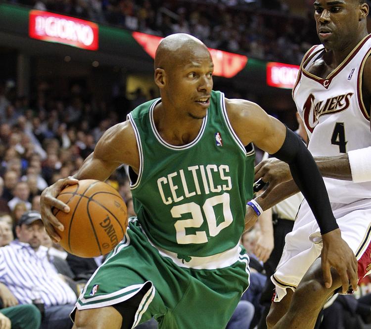 CELTIC SURGE: Ray Allen and company pulled off a lopsided victory in Cleveland on Tuesday. (Gregory Shamus/Getty Images)