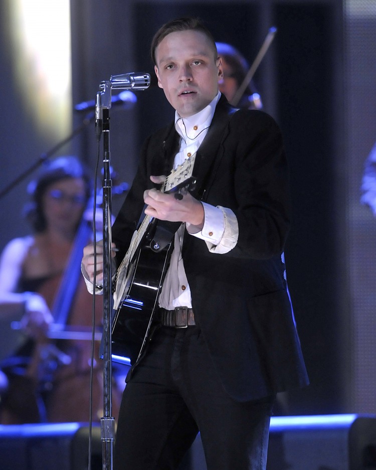 Win Butler of Arcade Fire on stage at the 2011 Juno Awards on March 27 in Toronto. Arcade Fire was the surprise winner of this year's Polaris Prize. (Jag Gundu/Getty Images)