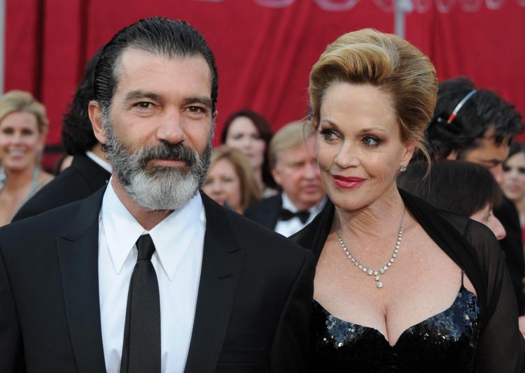 Actress Melanie Griffith and husband actor Antonio Banderas arrive at the 82nd Academy Awards in Hollywood, California on March 07, 2010. Banderas was named as a UN Goodwill Ambassador on Thursday to help tackle the issue of World Poverty. (Mark Ralston/AFP/Getty Images)