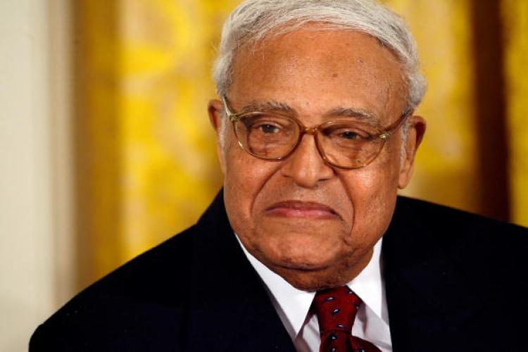 Civil rights pioneer and former NAACP Executive Director Benjamin Hooks smiles before being presented the 2007 Presidential Medal of Freedom at the White House in Washington D.C. (Chip Somodevilla/Getty Images)