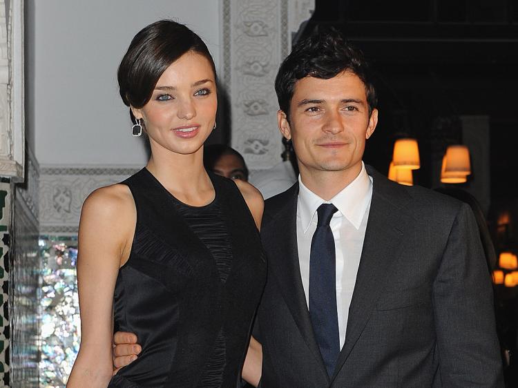 (L-R) Miranda Kerr and Orlando Bloom have a child on the way, their first. (Pascal Le Segretain/Getty Images)