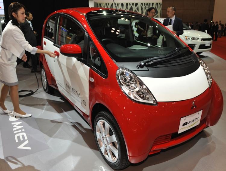 ELECTRIC DREAMS: Mitsubishi's i-MiEV model boasts an impressive green footprint and will now be available in Hong Kong, retailing for $50,730.  (Kazuhiro Nogi/Getty Images)