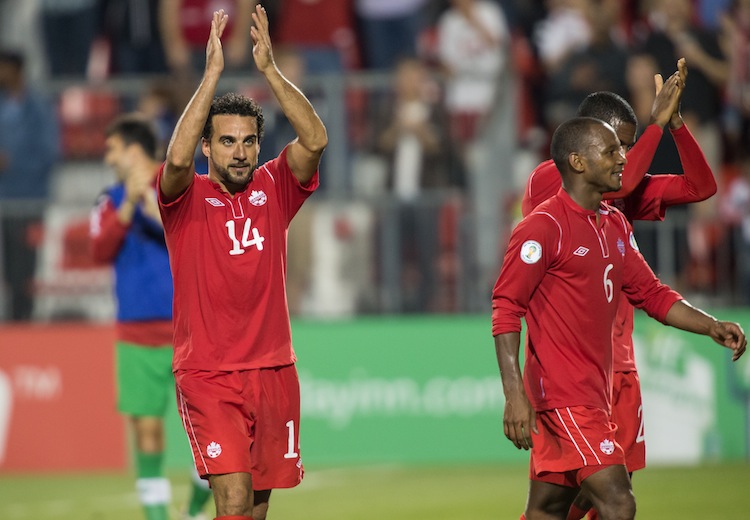 Dwayne De Rosario and the Canadian men's national soccer team celebrated their win over Panama last Friday in Toronto. It was a different story Tuesday in Panama. (Geoff Robins/AFP/Getty Images) 