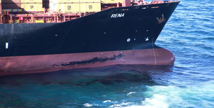 Cargo ship Rena 13.7 nautical miles off coast of Tauranga.The response team is planning for all eventualities, including a large-scale discharge of oil from the ship. (Sunlive New Zealand/Getty Images)