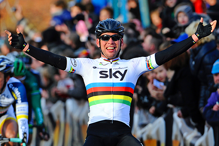 Mark Cavendish of Team Sky, here winning the Kuurne-Brussel-Kuurne one-day Classic, won the Stage Two sprint at the 2012 Tirenno-Adriatico. (Dirk Waem/AFP/Getty Images)