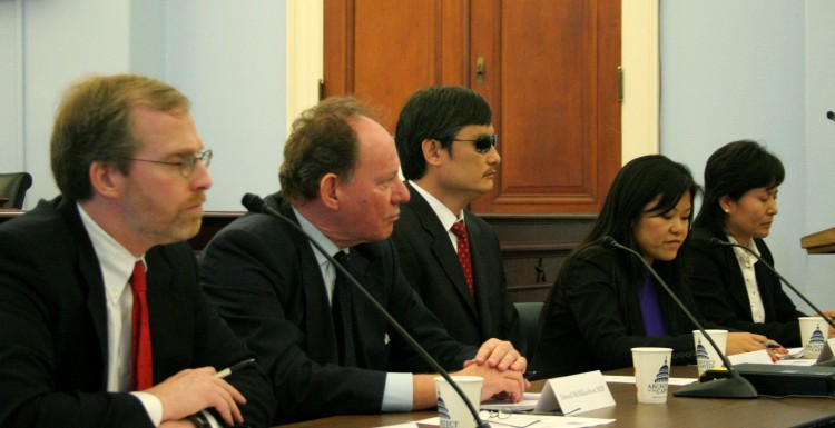 China's blind human rights activist Chen Guangcheng and Geng He the wife of human rights lawyer Gao Zhisheng.