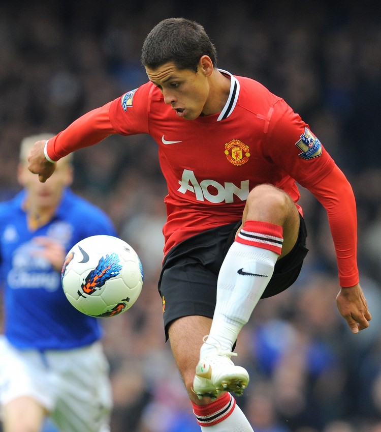 Manchester United's Javier Hernandez scored the game's only goal against Everton on Saturday.