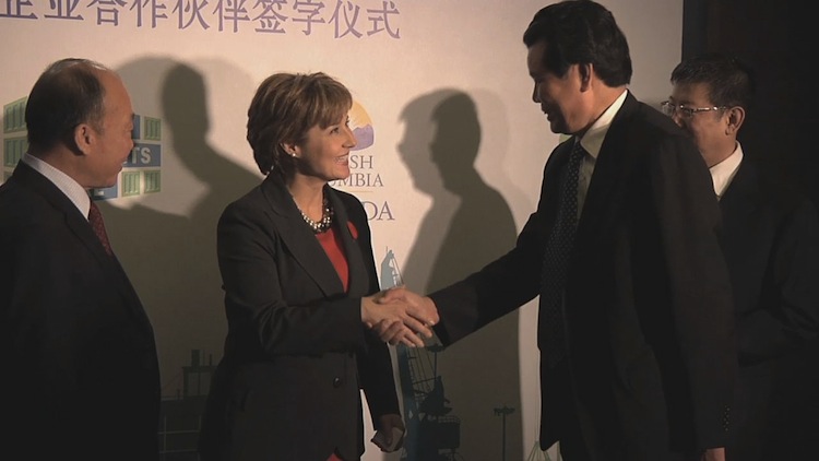 During a trade mission to China in November 2011, premier of British Columbia, Canada, Christy Clark announced a $1.36 billion infusion of Chinese capital for new projects in the province's coal mining industry. Controversy is growing regarding a plan to use Chinese nationals to work in four new coal mines being developed by Chinese-backed companies in the northeast of the province. (Government of British Columbia) 