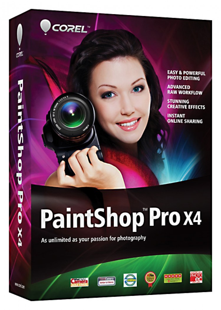 A box shot of Corel PaintShop Pro X4. (Corel)