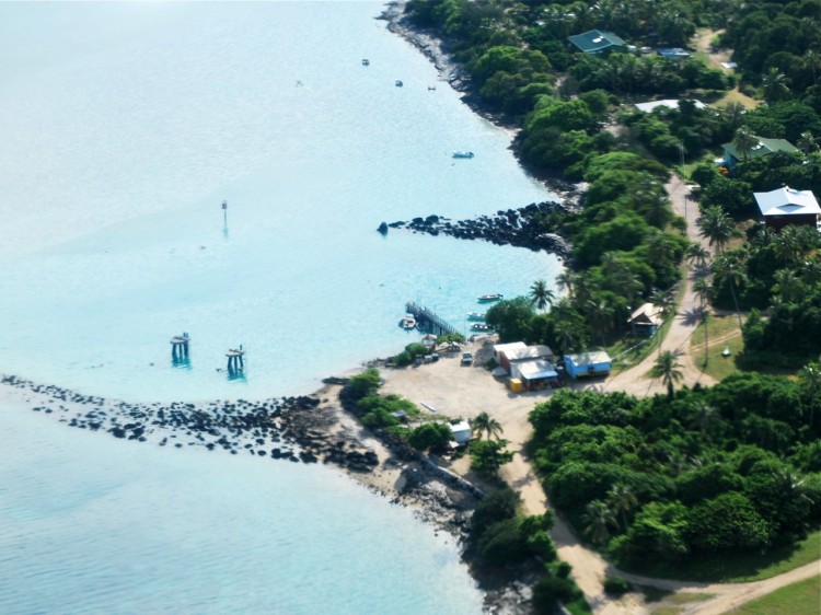 Deteriorating sea walls at Warraber (Sue Island) on the high tide. (Courtesy of Mark Roy/Torres News Online)